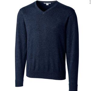 Cutter & Buck Men's Liberty Navy Lakemont Tri-Blend Pullover V-Neck